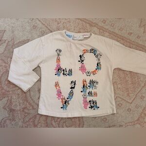 ZARA Girls Bluey LOVE Shirt